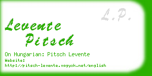 levente pitsch business card